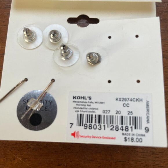 Bundle 3 for $12. Red, White and Blue Color Earrings - Picture 3 of 3